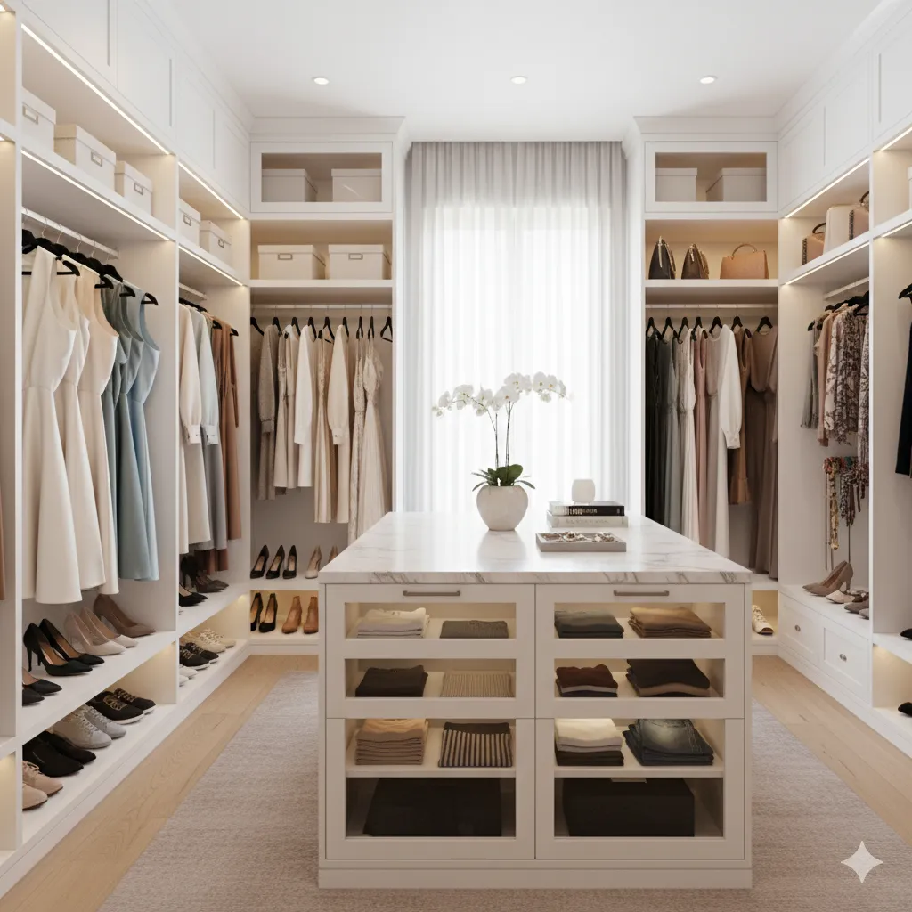 Complete wardrobe transformation consultation with closet organization