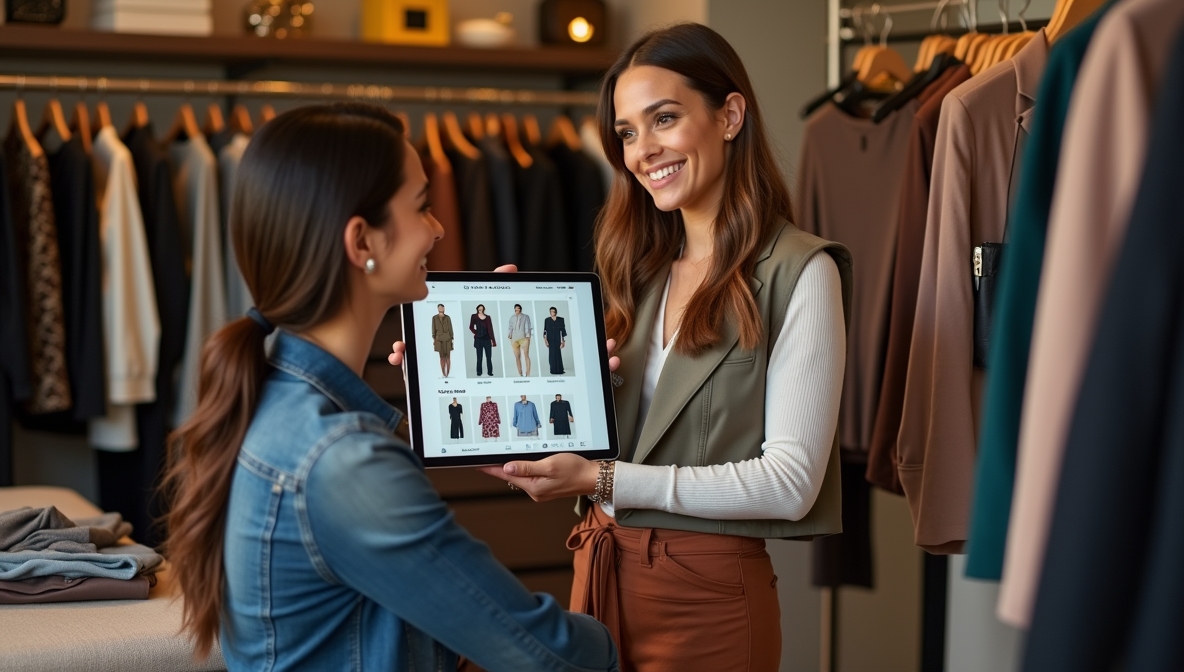 Professional wardrobe consultation session showing personalized styling